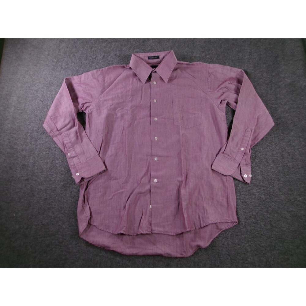 Barrington Shirt Men 16.5 Red Strip Long Sleeve Classic Office Preppy